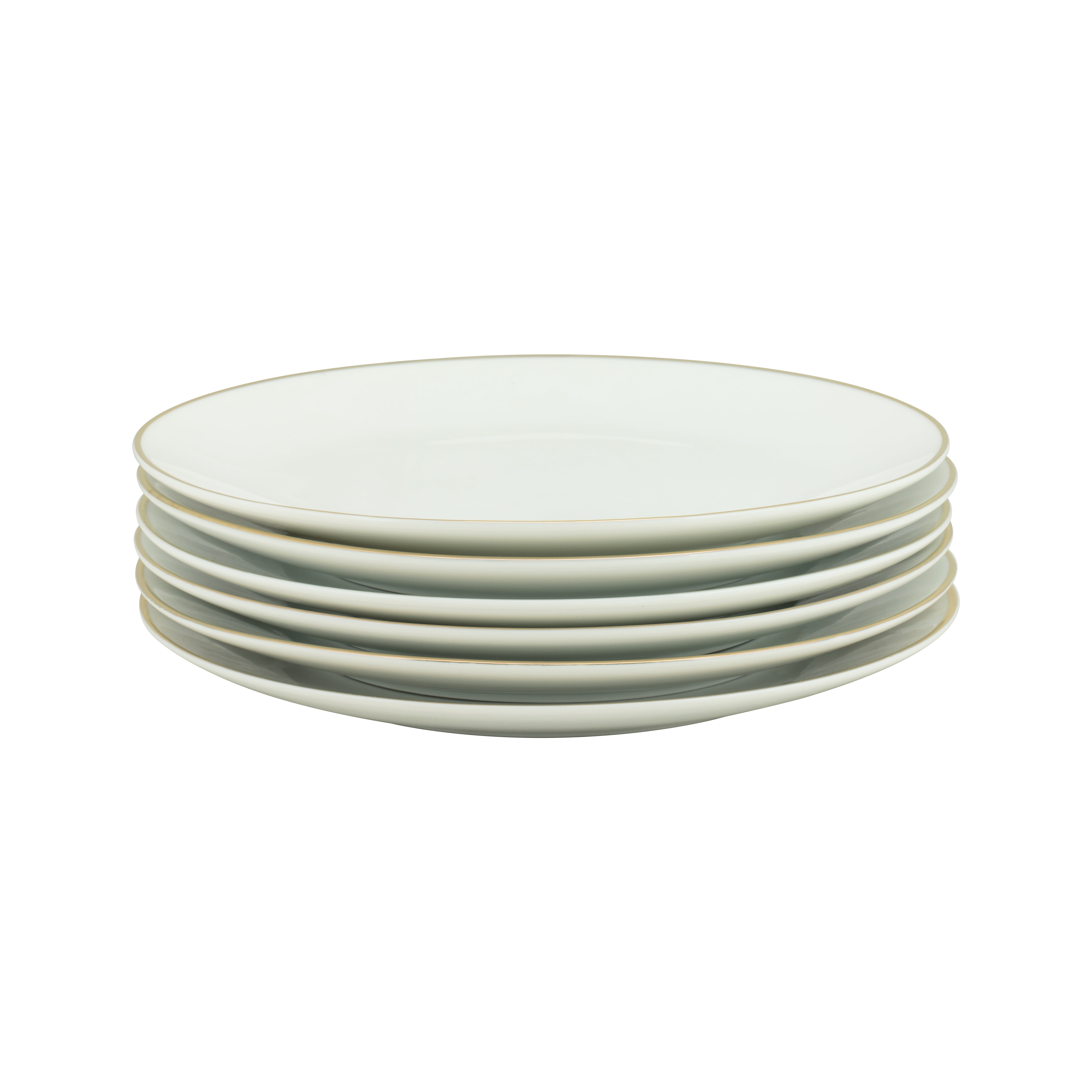 10 Strawberry Street Coupe Gold Line Porcelain Luncheon Plate Set of 6