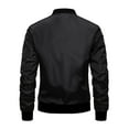 thumbnail image 4 of Fgnfyis Mens Jackets Casual Stylish Solid Color Autumn Winter Windproof Zipper Baseball Jacket Long Sleeve Collarless Coat Men Jacket Black XXL, 4 of 4