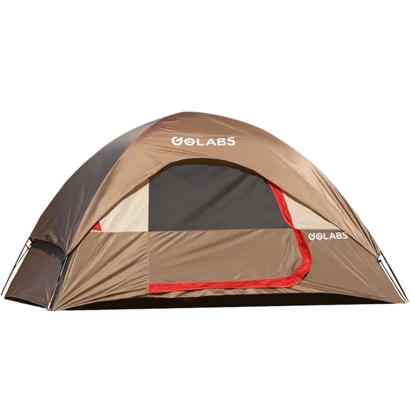 Golabs CT1 2 Person Dome Tent for 2 Adults, Easy Setup Waterproof Lightweight All-Season Camping Tent,Camel