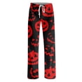 thumbnail image 4 of Womens Sleep Pants Halloween Pumpkin Print Soft Lounge Bottoms Elastic Waist Pj Pants, 4 of 6