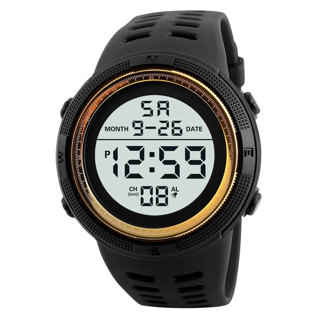 PVCS HONHX Montre Digitale de Luxe pour Hommes avec LED Date Sport Montre Électronique Extérieure pour Hommes