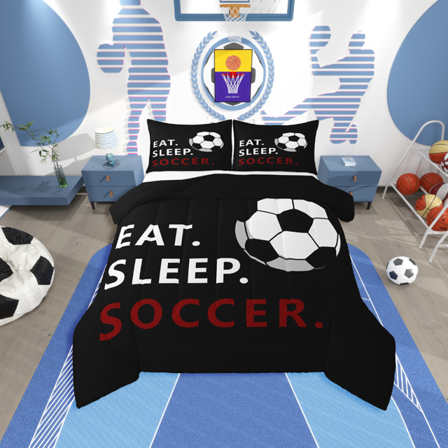 Erosebridal Ensemble de Literie Imprimé Rugby pour Lit Simple, Couette de Joueur de Ballon, Décoration de Chambre de Soccer, Réversible, 2 Pcs
