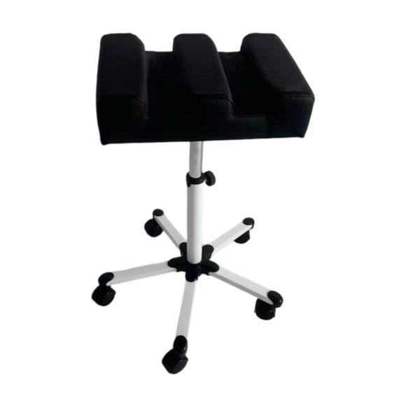 Reposapiés para pedicura y manicura con ruedas y altura ajustable para oficina. Negro