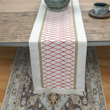 

Table Runner 72 Inches Long with Tassels for Party Bohemian Rustic Wedding Bridal Shower Dining Bedroom Decor