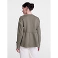 thumbnail image 4 of Scenario Women's Peplum Fleece Pullover with Long Sleeves, Size XS-XXXL, 4 of 6