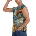 thumbnail image 3 of Balery Red Blue Dragon Battle Epic Camisetas sin mangas para hombre, absorbe la humedad y protege contra el mal olor.-X-Large, 3 of 7