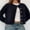 Black, variant on Michellecmm Women's Long Sleeve Cropped Cardigan, Solid Color Round-Neck Button Front Knit Sweater Coat