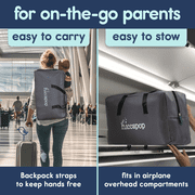 Hiccapop TravelPod Portable Playpen & Travel Crib for Baby, Lightweight, Foldable Portable Crib Playard with Zippered Door, Waterproof Base & Carry Bag