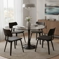 thumbnail image 5 of LeisureMod Round Dining Table Modern 31" Glass Tabletop with Black Steel Pedestal Base for Kitchen and Living Room Bristol Series, 5 of 6