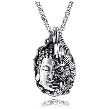 Hip Hop Rapper Necklace Half Buddha and Devil Head Pendant | Walmart Canada