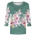 thumbnail image 4 of Blusas de Manga Corta para las Mujeres Pascua Impresa Suelta de Tres Cuartos de Manga Superior, Blusas para las Mujeres Casual, 4 of 4