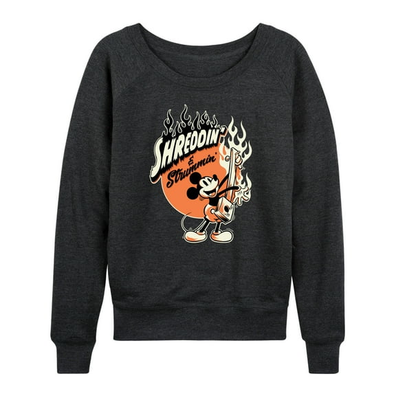 Mickey & Friends - Shreddin And Strummin - Women's Lightweight French Terry Long Sleeve Shirt