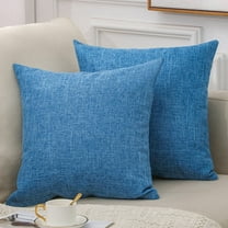 XmhyTop-A Throw Pillow, 2 Pack 45*45cm Linen Pillow Textured Pillow Boho Pillow Farmhouse Decorative Pillows for Living Room Bedroom Home Decoration,Blue