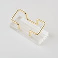 thumbnail image 5 of Metal Business Card Stand Holder Gold with Clear Acrylic Base for Office Desk, Wired Line Sleek Small Business Name Card Calling Card Display Stand, 5 of 6