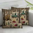 thumbnail image 3 of Acheng Throw Pillow Covers Camp Funny Map with Nature Landscape Camping and Cute Animals in The Forest Home Decor Pillowcase,Set of 2 White(Two Sides Print) 20x20in, 3 of 7