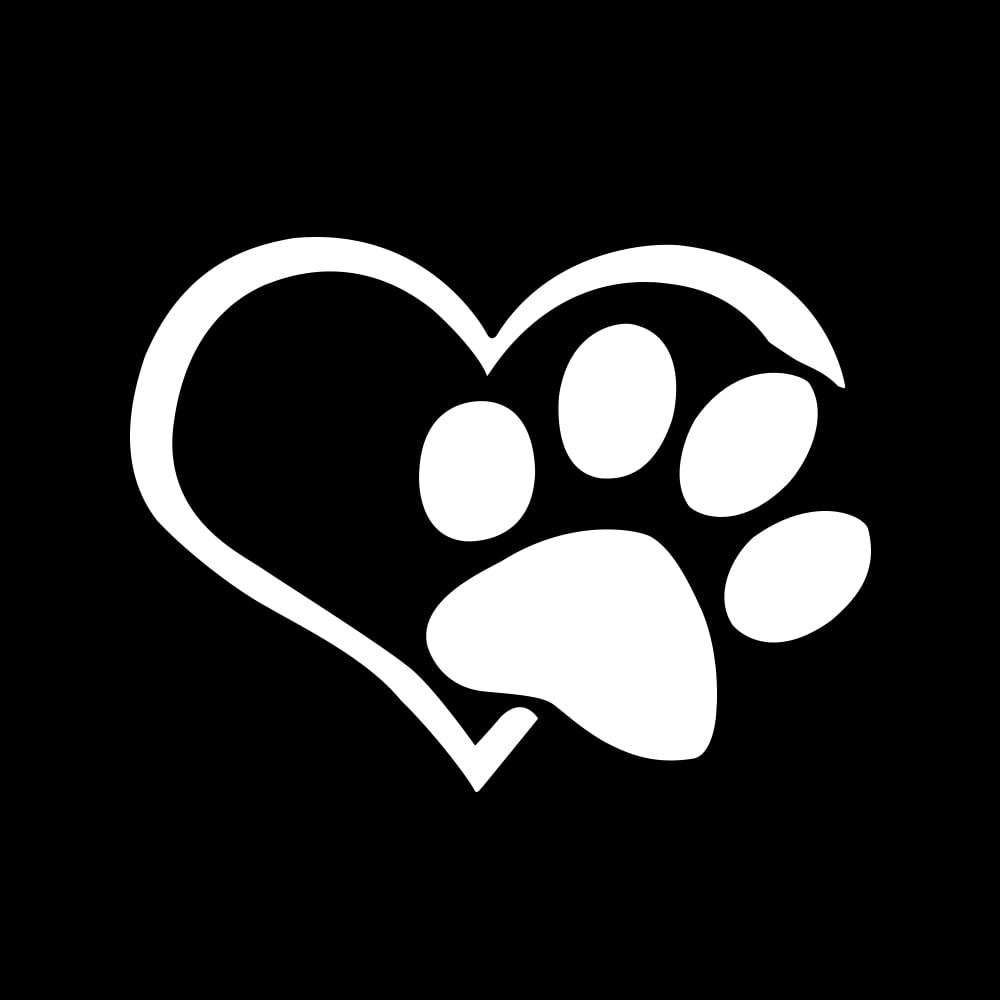 3D Heart and Paw Decal 