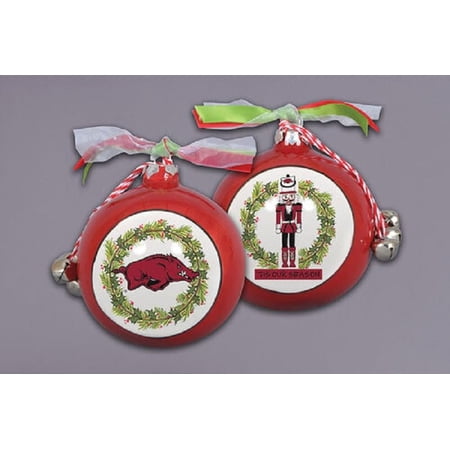 Magnolia Lane Arkansas Nutcracker Ornament with Ribbon, 3.5-inch Diameter, Bells and Gift Box, Home, Home D√©cor