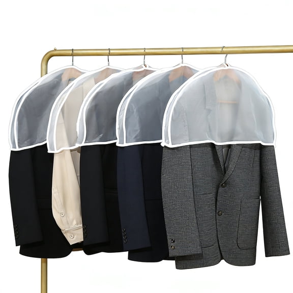 24 Pcs Shoulder Covers for Hanging Clothes, 23.6 x 11.8 in Garment Dust Covers for Closet Suit, Transparent PEVA
