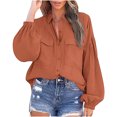 thumbnail image 2 of SEMPAI Blouses & Tops Women Tops Long Sleeve Round Neck Plus Size Tops Sports Tops Loose Fit Amazing Prices Loose Flowy Solid Oversized Sweatshirts for Women Casual Tops, 2 of 6