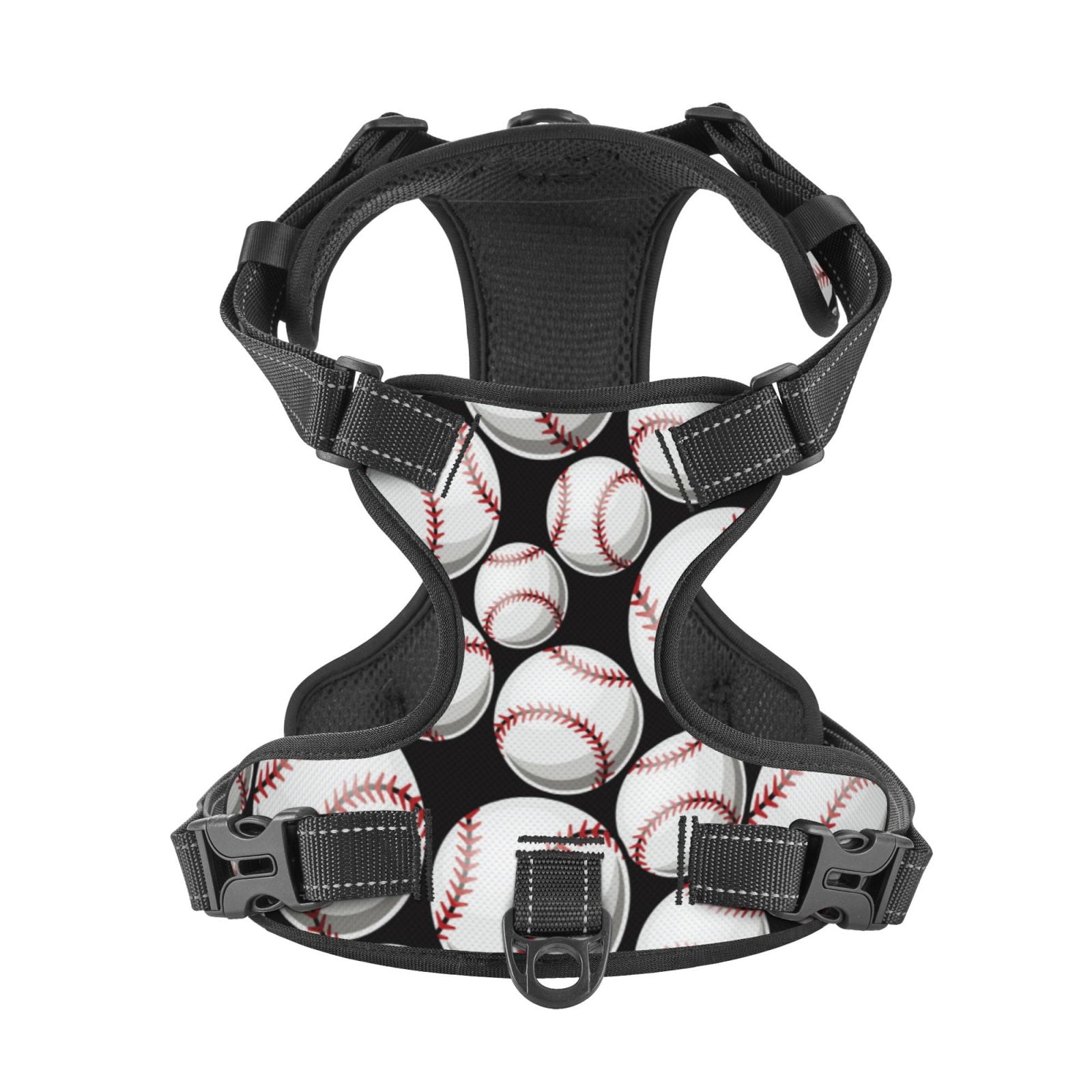 Kdxio Cute Baseball Print No Pull Dog Harness Adjustable Reflective Oxford Easy Control Medium Large Dog Harness for Training and Everyday-Medium