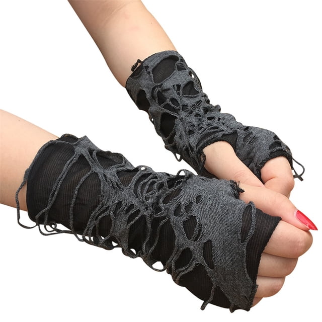 Guantes Sin Dedos Para Halloween, Guantes Oscuros Punk Para Fiesta De Halloween, Accesorios Para Disfraces 1 Par Serendint HA032150-00