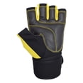 thumbnail image 5 of Weightlifting Gloves with Integrated Wrist Wrap Support Half Finger Body Building Gym Glove Yellow X-Large, 5 of 6