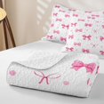 thumbnail image 4 of spefrowx Cute Polka Dot Bow Twin Quilt Set for Girls Boys, Pink Cartoon Print Twin Coverlet Set, 2 Pieces, 4 of 7