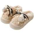 thumbnail image 2 of CYMMPU Women's Slippers Ladies Memory Foam Slippers Non-slip Rubber Bottom Ladies Home Slippers Warm Plush Lining Bedroom Comfortable Home Shoes, 2 of 4