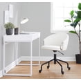 thumbnail image 3 of LumiSource Black Metal, Silver Metal, White PU Claire Task Chair, 3 of 6