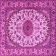 thumbnail image 1 of Ahgly Company Indoor Square Medallion Pink Traditional Area Rugs, 7' Square, 1 of 4