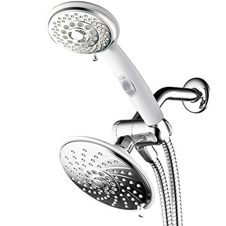 HotelSpa 30-Setting Ultra-Luxury 3 Way Rainfall Shower-Head/Douche à main  Combo avec interrupteur marche/arrêt breveté (double finition blanc/chrome)  