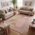 thumbnail image 3 of 9x12 Modern Geometric Purple and Pink Area Rug, Washable Low Pile Carpet with Non-Slip Backing, Stain-Resistant for Girls Bedroom, Living Room, 3 of 8