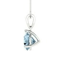 thumbnail image 3 of 2 cctw Swiss Blue Topaz White Gold Plated Pendant with 18" Box Chain (8.0mm, Round Cut), 3 of 7
