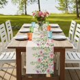 thumbnail image 4 of Table Runners 90 Inches Long Dress Scarves, Colorful Flowers Farmhouse Coffee/Dining/Kitchen Table Runner for Living Room, Spring Floral Leaves Botanical Country Beige 13x90 Inch, 4 of 9