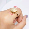 thumbnail image 2 of Rotating Sunflower Ring With Full Diamond Adjustable Opening Gold Rose Gold White Gold Women Jewelry Korean Style, 2 of 7