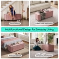 thumbnail image 4 of Linsy Home 50" Ottoman with Storage for Living Room, Velvet Storage Ottoman Bench with Gas Lift, Pink, 4 of 7