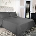 thumbnail image 2 of 300-Thread Count Breathable Cotton Percale Solid 2-Piece Duvet Cover Set with Matching Pillow Shams, Twin, Grey by Blue Nile Mills, 2 of 5