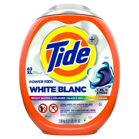 Tide Power PODS White Laundry Detergent Pacs, Brilliant Whitening + Colour Protect