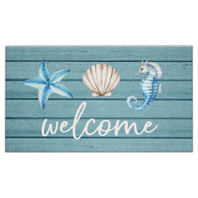 Alfombra de bienvenida de playa Rug Jvpke, 43 x 30 cm, para interiores y exteriores