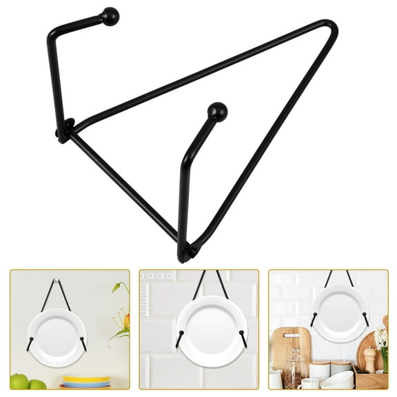 HEMOTON Wall Hanging Plate Hanger Ceramic Plate Display Stand Anti-slip Metal Photo Holder Stand
