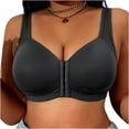 thumbnail image 3 of Feancey Plus Size Bras for Women Front Closure Everyday Brassiere Anti-Sagging High Support Wireless Bras Wide Strap Casual Full Coverage Bra Black L, 3 of 9