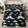 thumbnail image 2 of Feelyou Jungle Dinosaur Animal Full Size Sheets, Rustic Coconut Tree Bed Sheets, Teens kids Boys Girls Sheet Sets, Super Cozy Room Decor, 4 Pieces, 2 of 7