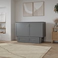thumbnail image 4 of Monroe Solid Wood Frame Full Size Murphy Bed Chest with Mattress in Gray, 4 of 20