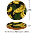 thumbnail image 3 of Banana Set of 6 Round Microfiber Leather Coasters, 11x11 cm/4.3x4.3 inch Drink Coasters for Table Home Decor, 3 of 6