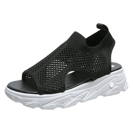 

Women Sandals Fashion Mesh Breathable Summer New Pattern Comfortable Thick Sole Flat Bottom Non Slip Large Size Shoes Studded Sandals for Women Heels Womens Closed Toe Sandals Size 9