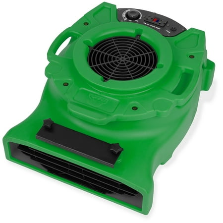 - B-Air VENTLO-25 1/4 HP Low Profile Air Mover Carpet Dryer Floor Fan for Home Retail Plumbing Water Damage Restoration, Green