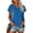 Blue, variant on TIANZEN Women Cap Sleeve Summer Casual Tops V Neck Solid Color Casual Shirts Loose Fit Blouse Cute Summer Top Stretch Tee Active Loose Tops Women