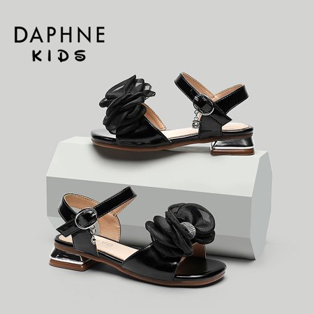 

DAPHNE Girls Elegant Mesh Bow Decoration Sandals Lightweight Non-slip Soft Sole High Heel Kids Shoes For Summer