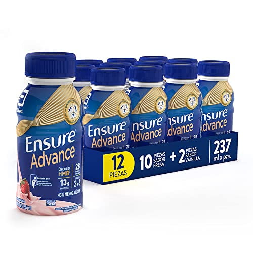 Ensure Advance Multisabor 10 Fresa + 2 Vainilla 237 Ml (12 Piezas) Ensure NA