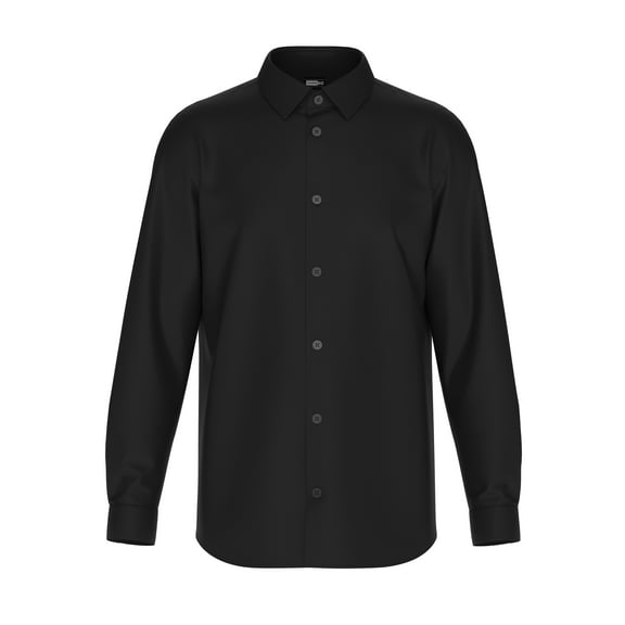 Tailored Black Icy Cotton Shirt 4-Way Stretch